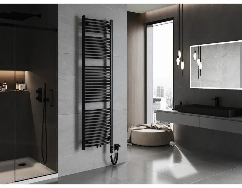 Mexen Ares, elektrické vykurovacie teleso 1800x500 mm + vykurovacia tyč 900 W, čierna, W102-1800-500-2900-70