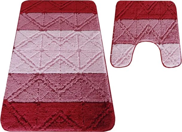 Sada kúpeľňových koberčekov Montana GLD-004 burgundská