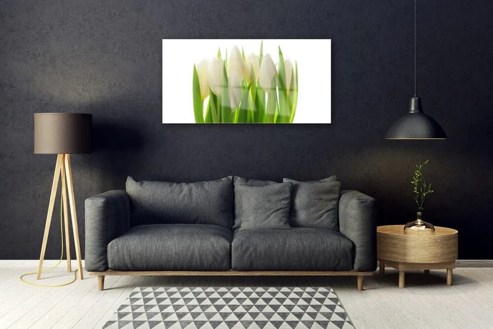 Obraz na skle Tulipány rastlina príroda 140x70 cm