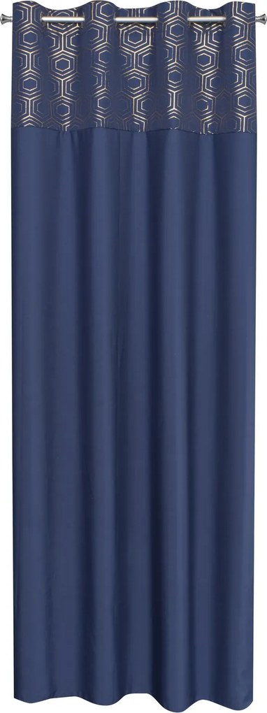 ZÁVES NA KRÚŽKOCH DAFNE 140X250 CM NÁMORNÍCKA MODRÁ