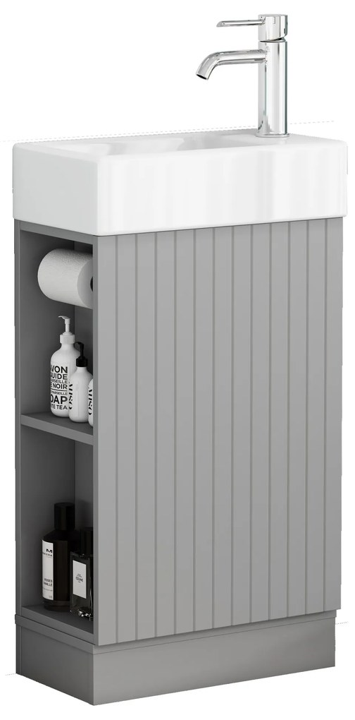 Voľne stojaca skrinka s umývadlom Houseland Ruvin 46 cm sivá