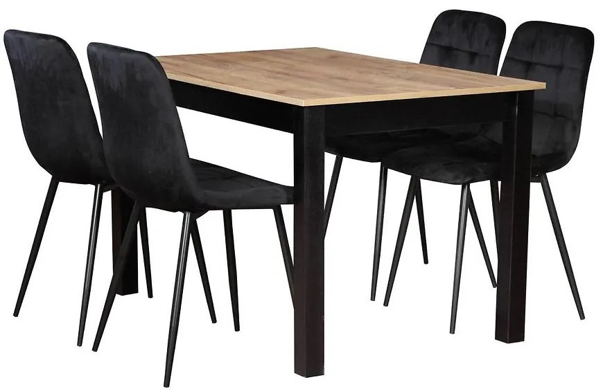 Jedálenská zostava  Adam 1+4 St54+W168 Wotan/čierna