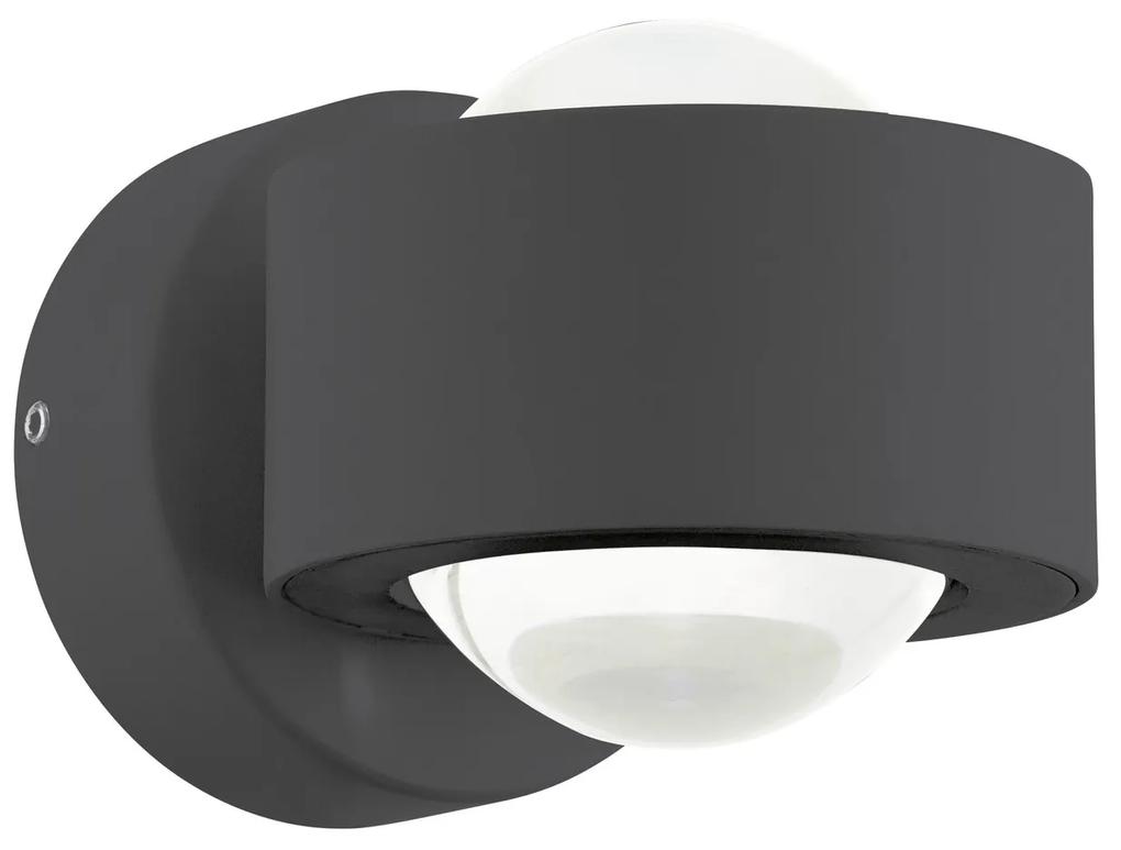 EGLO LED nástenné svietidlo do spálne ONO 2, sivá