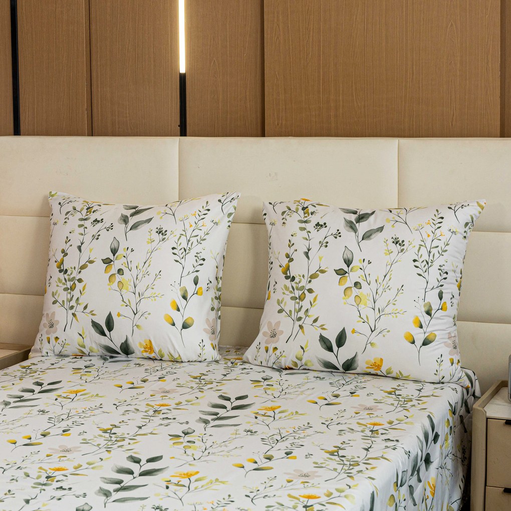 Obliečky z mikrovlákna CITRUS GARDEN biele Rozmer obliečky: 2 ks 70 x 90 cm | 200 x 220 cm