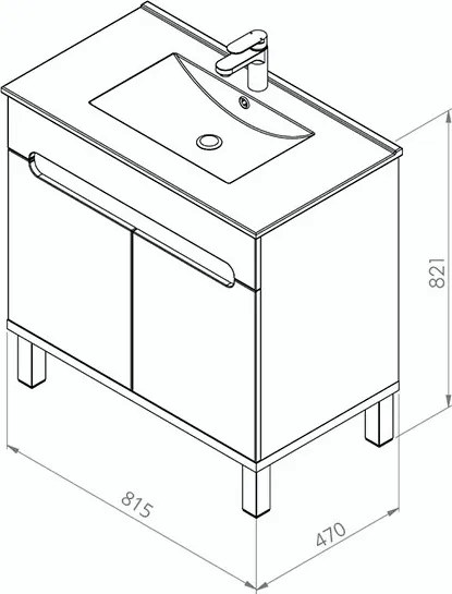 Comodo Kúpeľňová skrinka s keramickým umývadlom Orion W 80