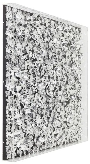 Silver Flower obraz čierny/strieborný 100x100 cm