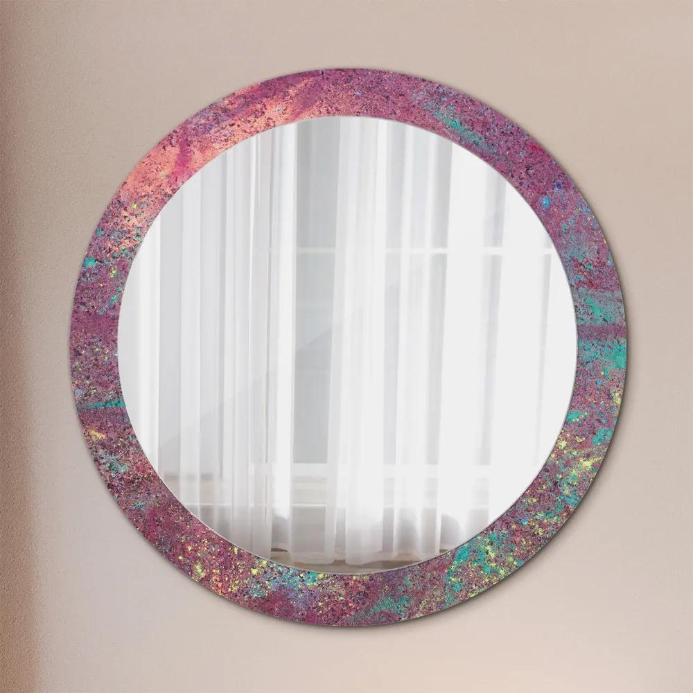 Okrúhle zrkadlo s potlačou Festival farieb fi 80 cm