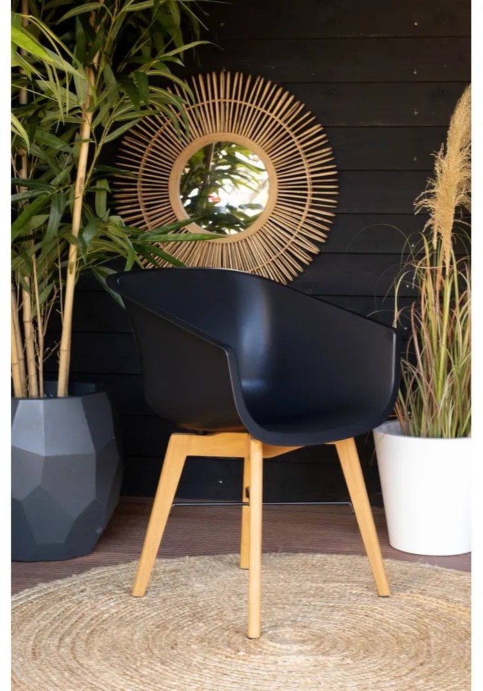 Čierne plastové záhradné stoličky v súprave 2 ks Amalia – Hartman