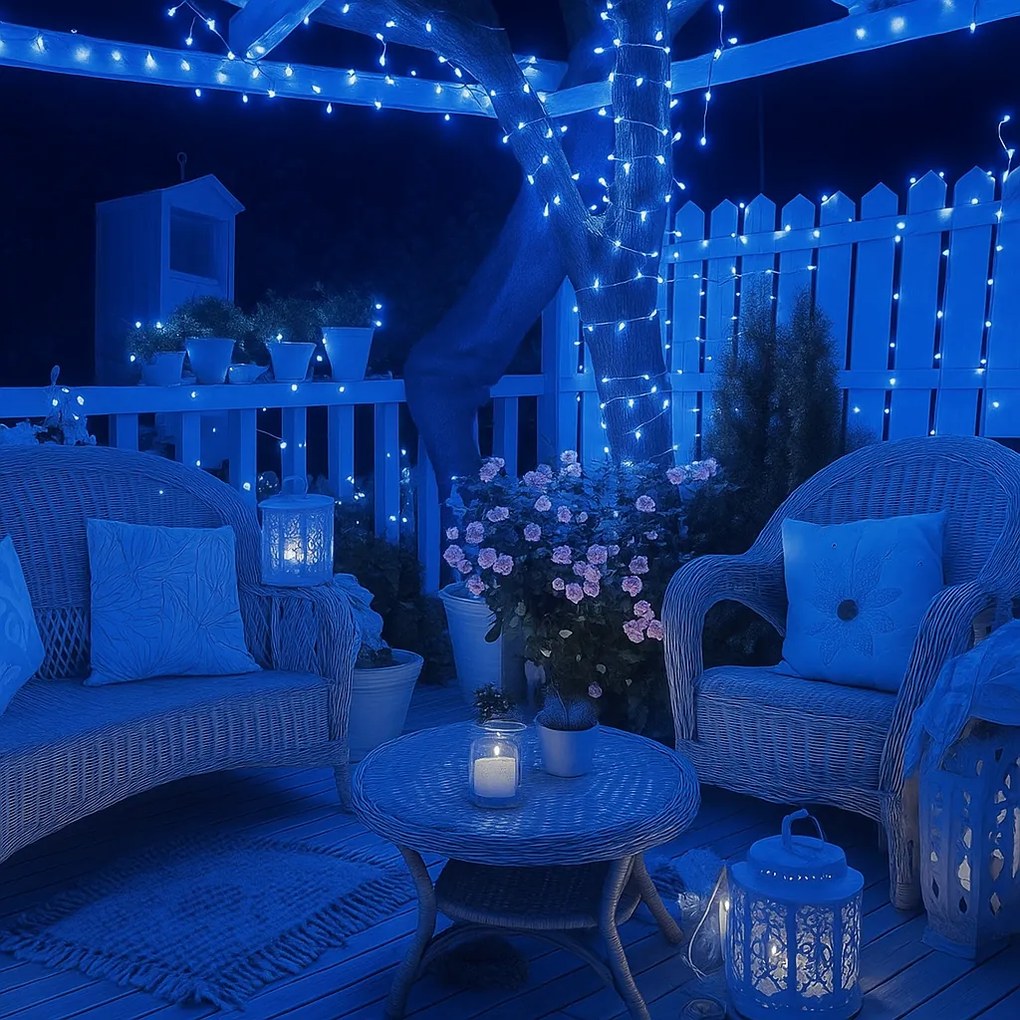 Vianočné svetielka vonkajšie FLASH modrá 300 LED