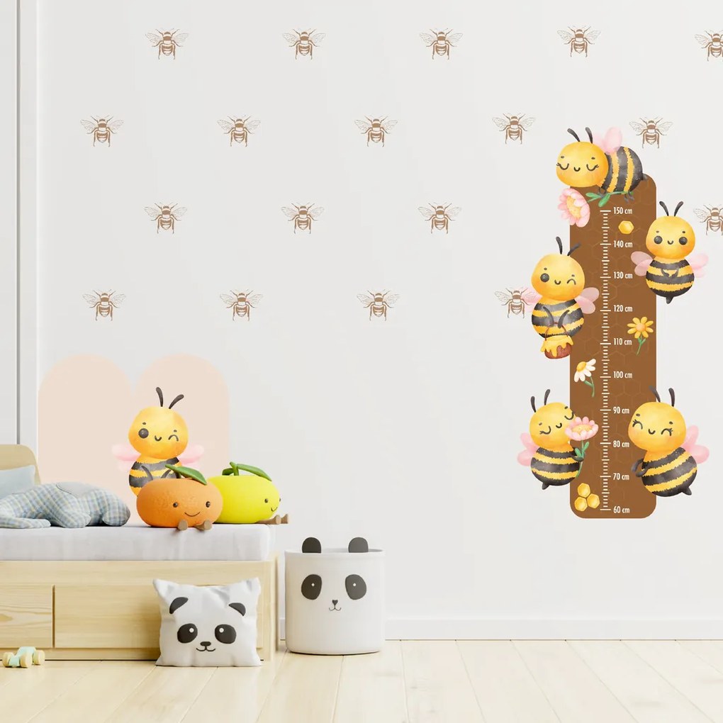240x120cm Včielky - sada textilných nálepiek na stenu Veľkosť oblúkovej tapety: 60 cm