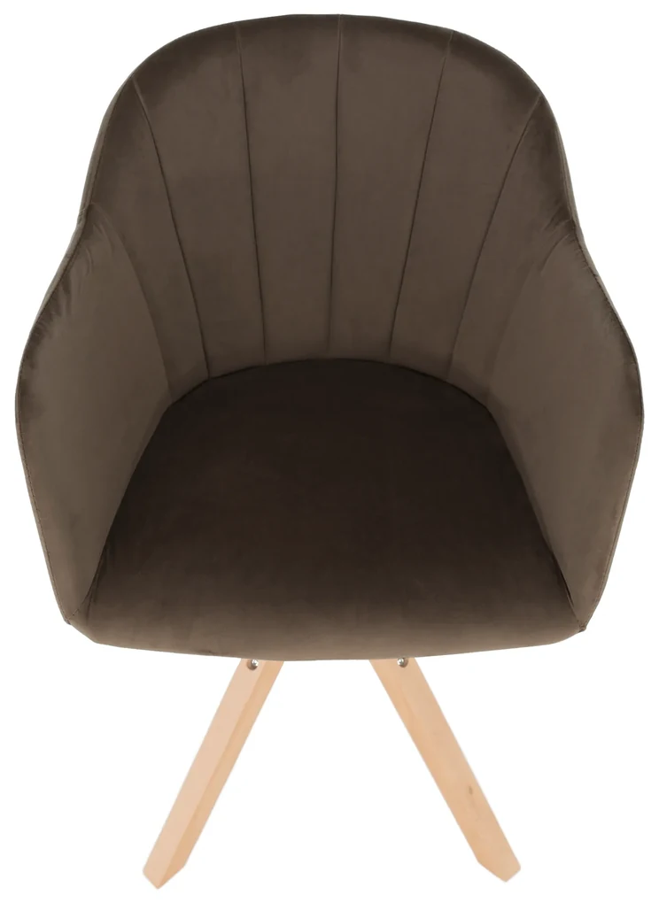 Kondela Otočné kreslo, velvet látka, sivohnedá taupe/buk, DALIO