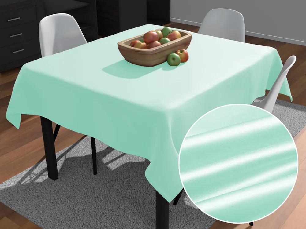 Biante Saténový štvorcový obrus polyesterový Satén LUX-059 Svetlo mintový 90x90 cm