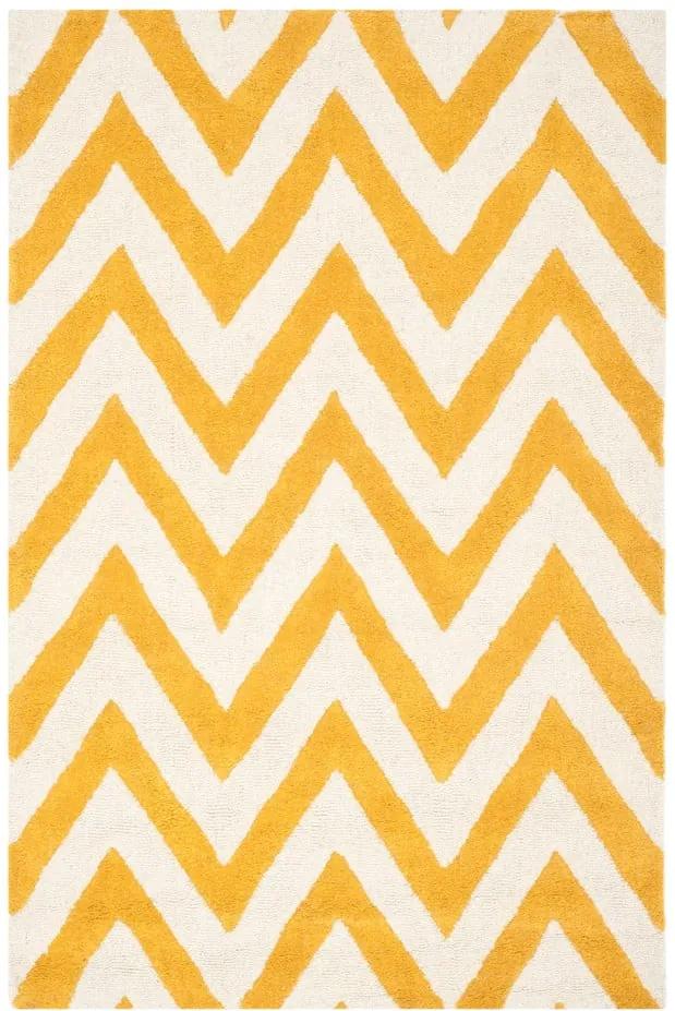 Žltý vlnený koberec Safavieh Stella, 121 × 182 cm