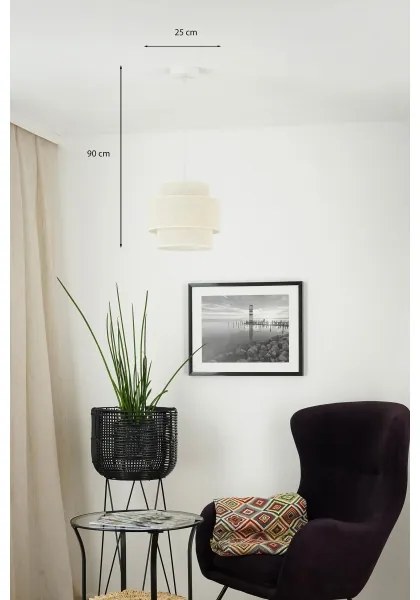 Brilagi - Luster na lanku SPACE YUTE 1xE27/15W/230V pr. 25 cm krémová/biela