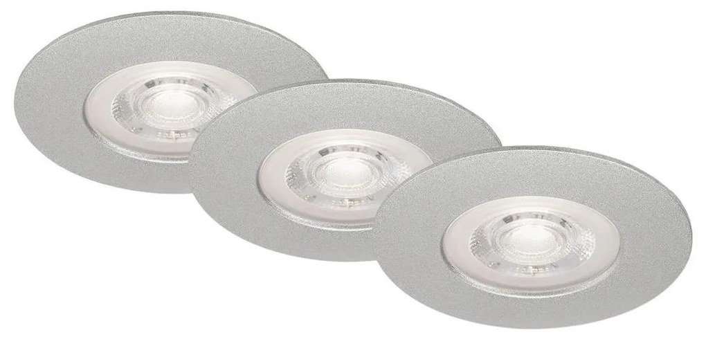 Briloner Briloner- SADA 3x LED Kúpeľňové podhľadové svietidlo LED/4,9W/230V IP44 strieborná BL1299