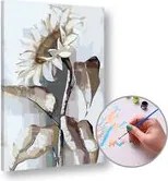 Maľovanie podľa čísel BIELA SLNEČNICA – nízka náročnosť