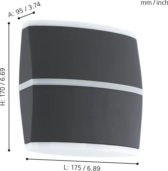 Eglo 96007 - LED Vonkajšie nástenné svietidlo PERAFITA 2xLED/6W