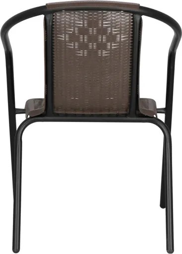 SPRINGOS Záhradné stoličky, 4 ks, kovové, hnedé, sada na terasu GF1019