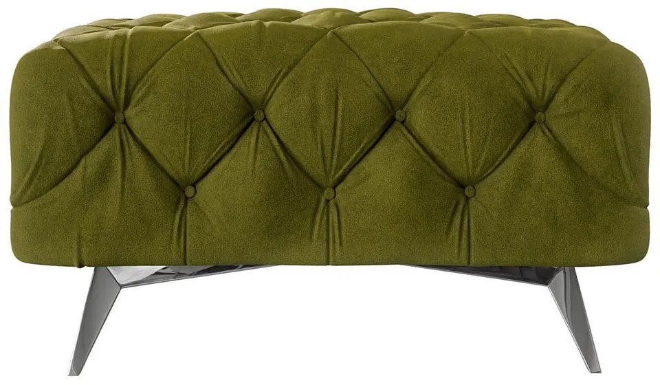 Zelená zamatová podnožka Chelsea – Ropez