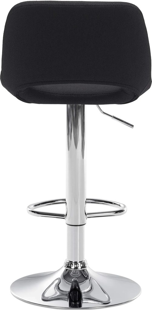 Barová stolička Camden - látka, chróm rám - Čierna