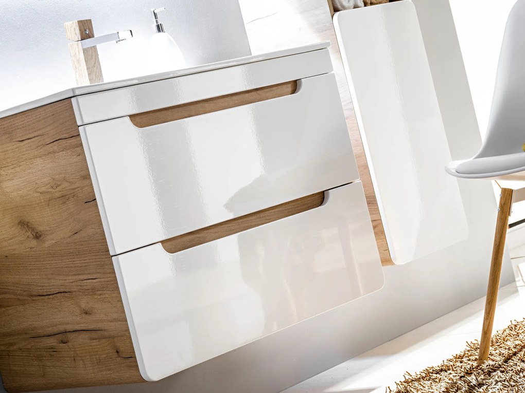 Comad Kúpeľňová skrinka závesná horná Aruba White 35 dub craft/biela