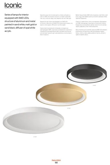 Redo 01-2668 - LED Stmievateľné stropné svietidlo LED/40W/230V pr. 48 cm čierna