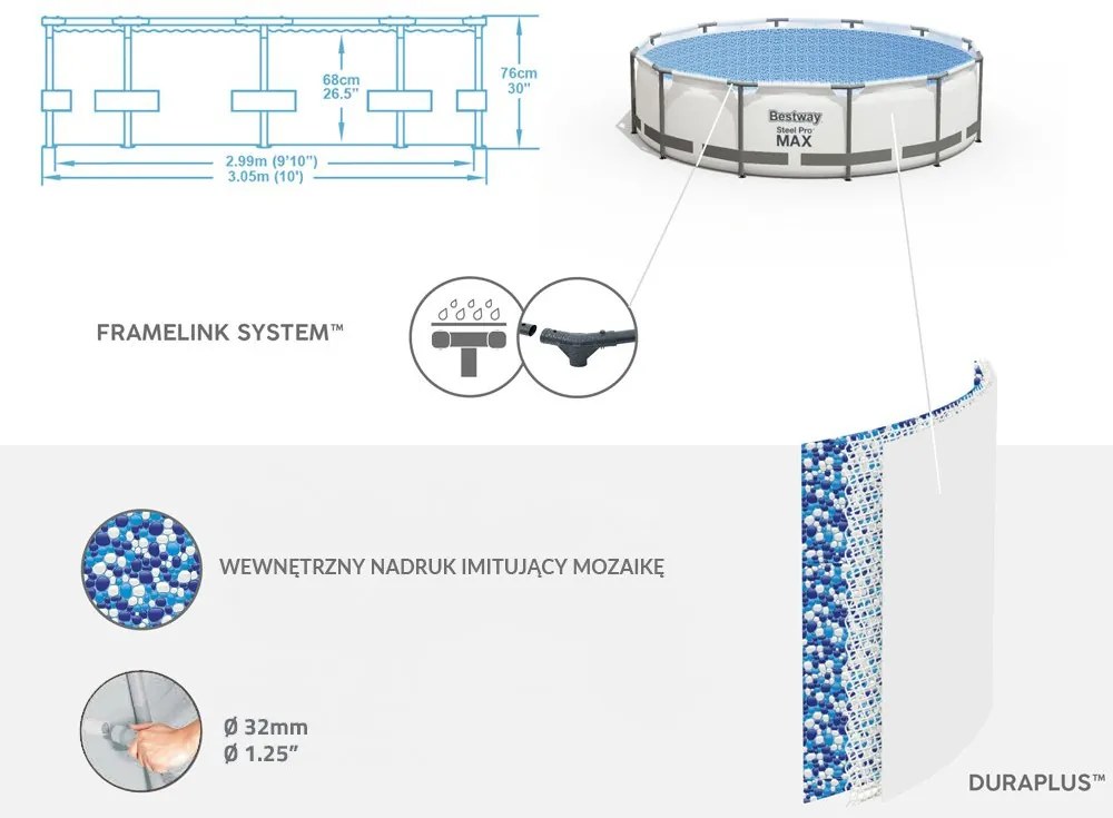 Bazén Bestway FRAME 4678L 305x76cm 8v1 56408