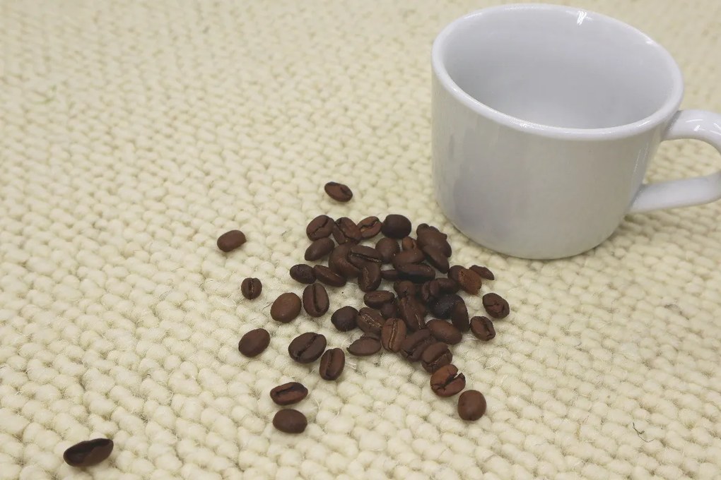 Avanti, Koberec metráž Alfawool 86 biely, na mieru, šíře 4m,5m, béžová, ab (mriežka), obývacia izba