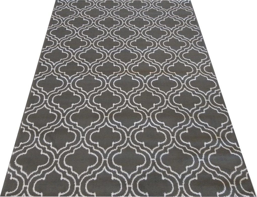 DY Sivo-biely koberec s geometrickým vzorom Soho 01 Rozmer: 160x220 cm