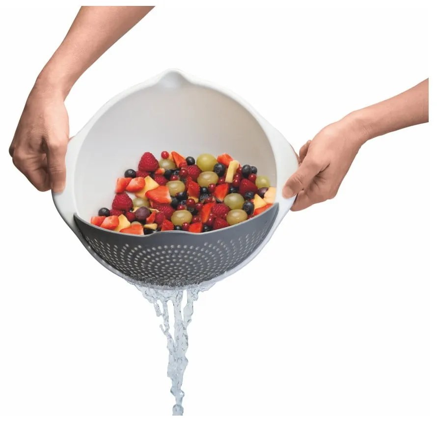 Biela miska s cedidlom 2v1 Metaltex, Ø 28 cm