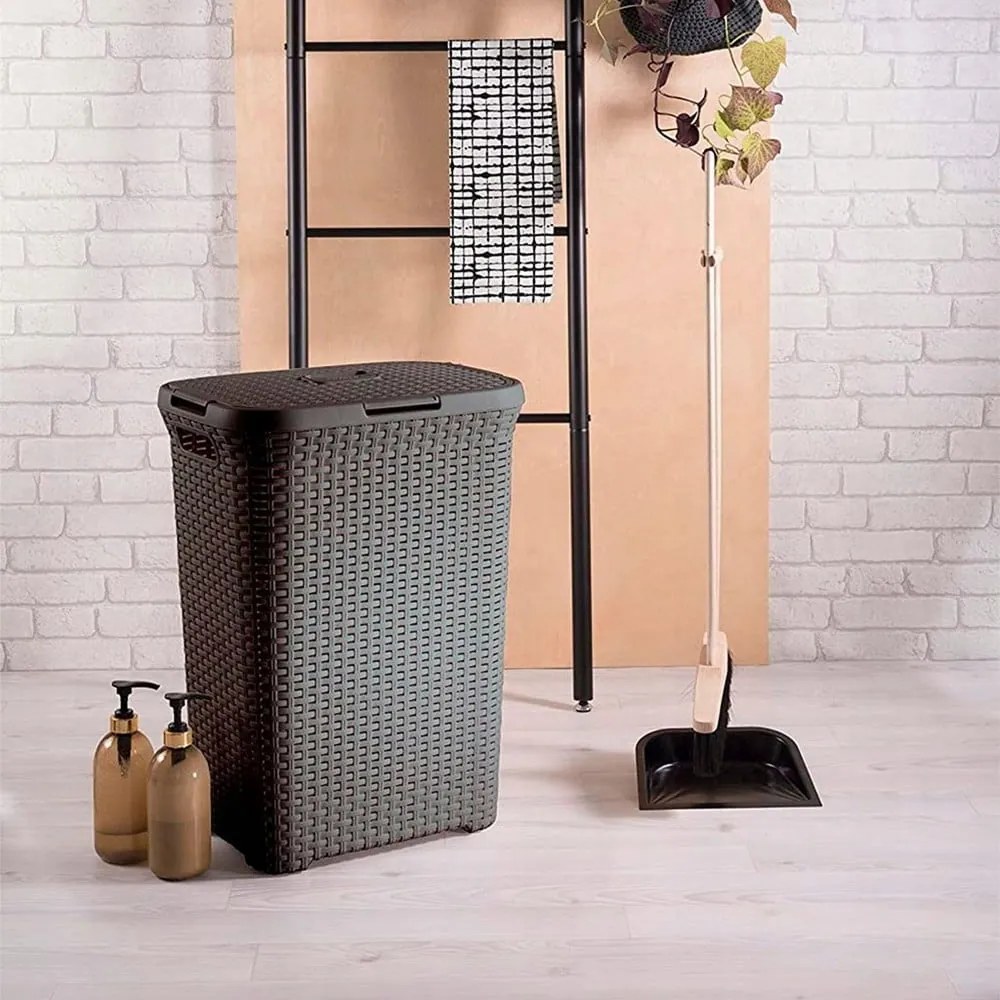 Hnedý kôš na bielizeň Curver Hamper, 40 l