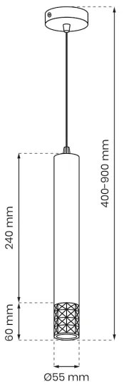 Luster na lanku TUBI 1xGU10/8W/230V čierna
