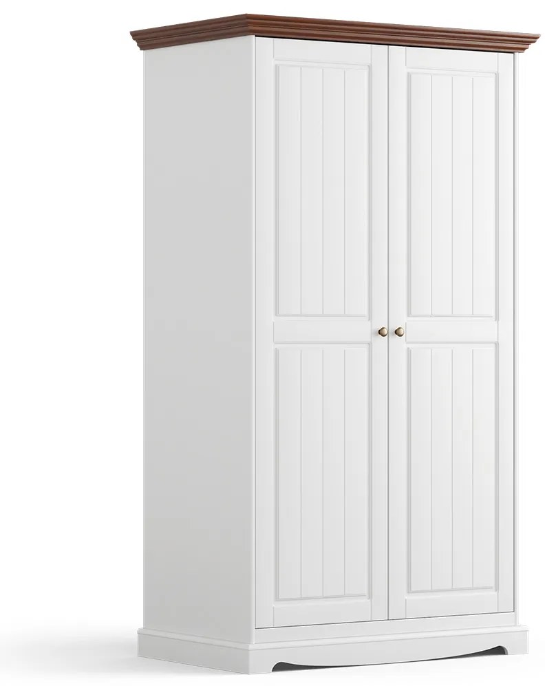 PROXIMA.store - Rustikálna šatníkoa skriňa 2.0 - BELLUNO ELEGANTE FARBA: biela