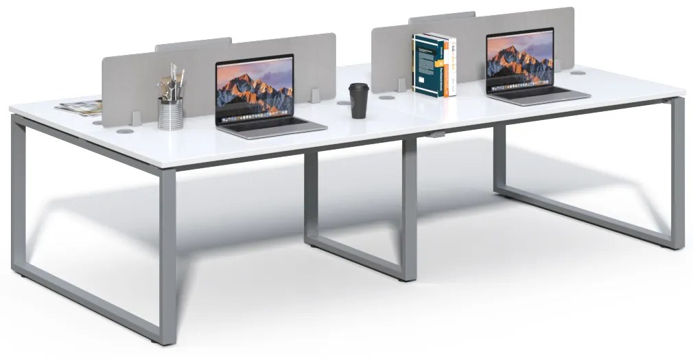 Kancelárska súprava pre 4 osoby Houseland Prime Max 02 280 cm biela