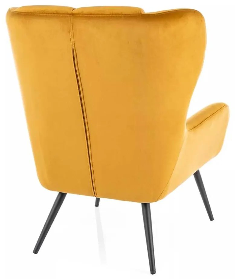 Kreslo Arroyal Velvet, žltá