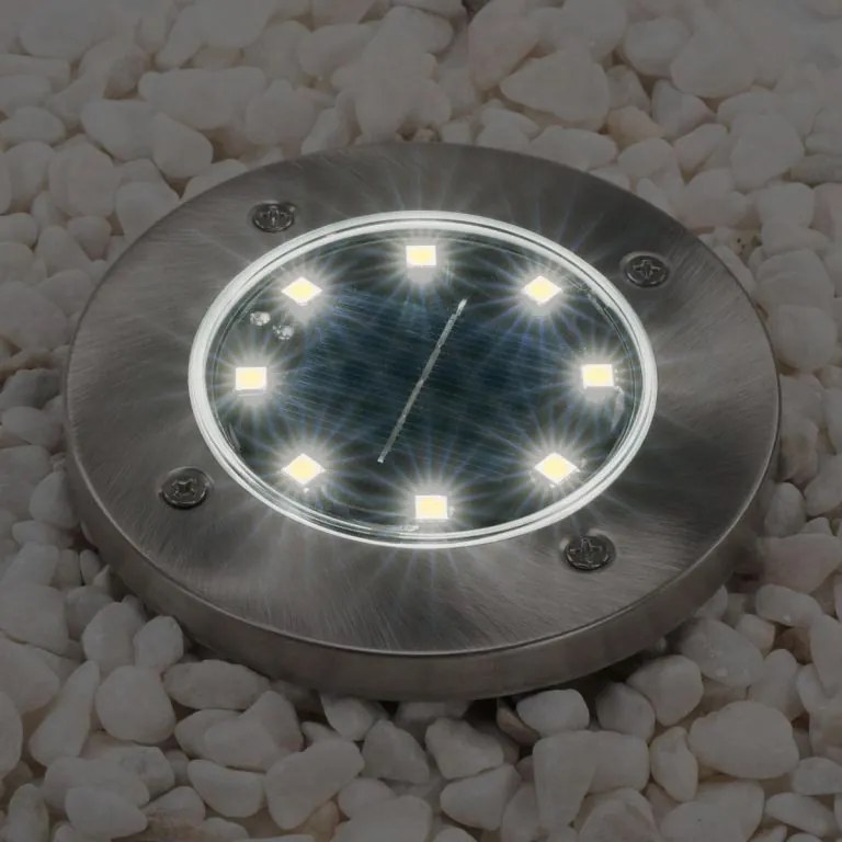 Sada 12 ks solárnych vstavaných záhradných svietidiel 8 LED D104359