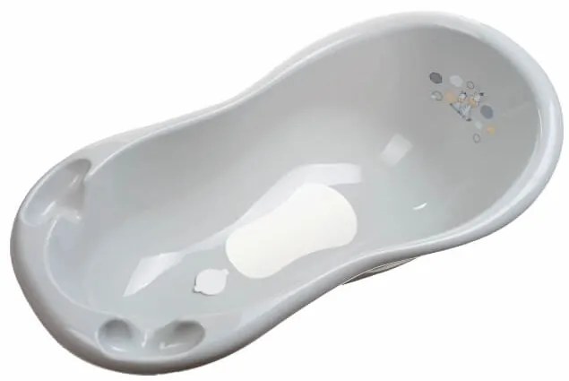 Vanička Zebra 100 cm so štupľom a protišmykovou podložkou - grey