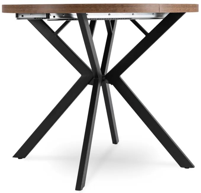 JAKS Okrúhly rozkladací stôl 90- 190 cm rustikálny dub Lugo