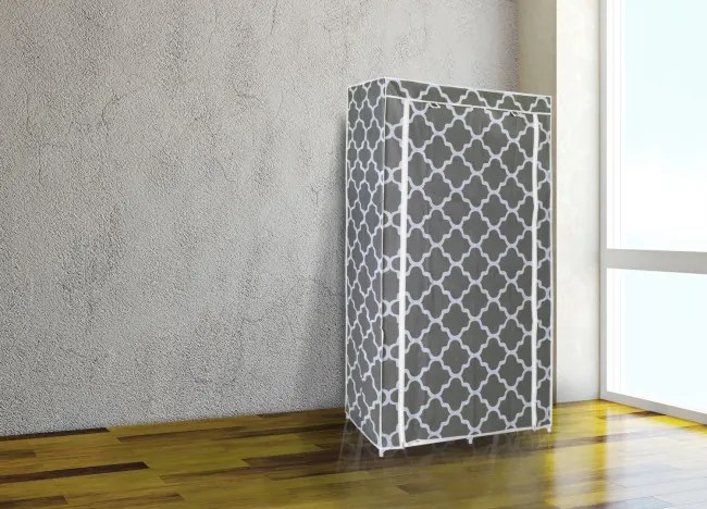 Šatníková skriňa MIRA sivá / biela