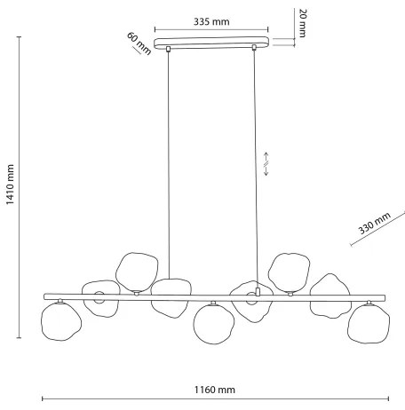 Luster na lanku LAVA 9xG9/8W/230V béžová/dymová béžová