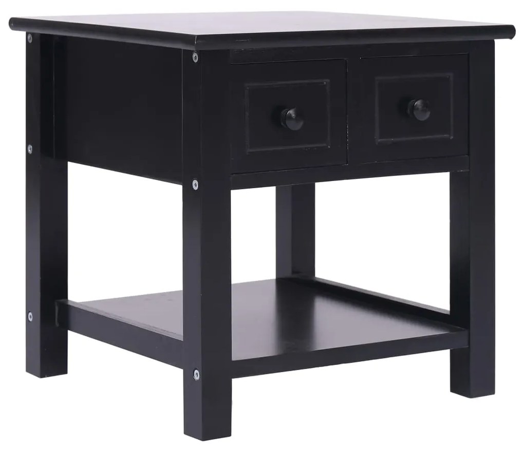 vidaXL Príručný stolík čierny 40x40x40 cm drevo paulovnie