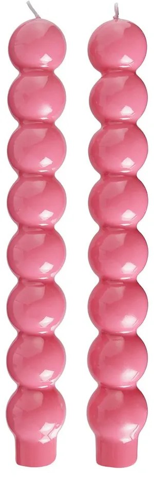 BUBBLES Sada sviečok 2 ks 24 cm - ružová