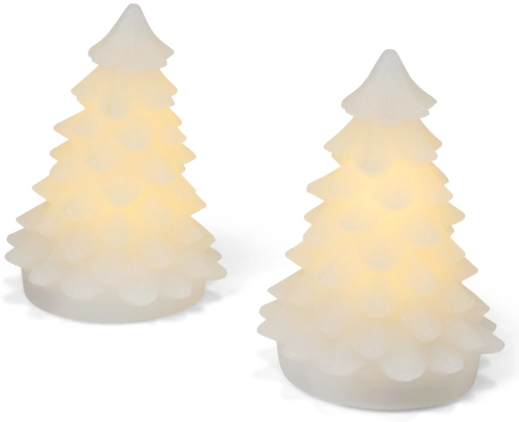 LED jedličky z pravého vosku, 2 ks, malý