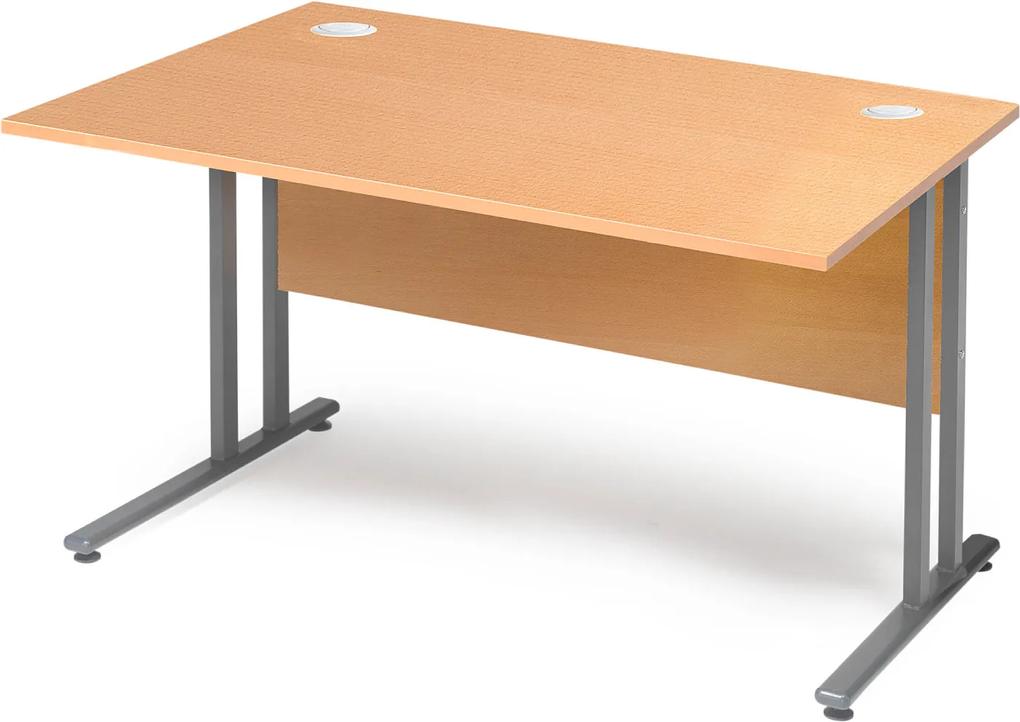 Kancelársky pracovný stôl Flexus, rovný, 1200x800 mm, buk