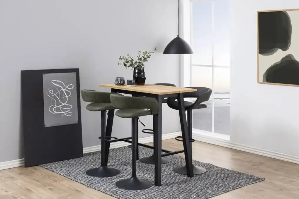 Dizajnová barová stolička Natania, antracitová a čierna | BIANO