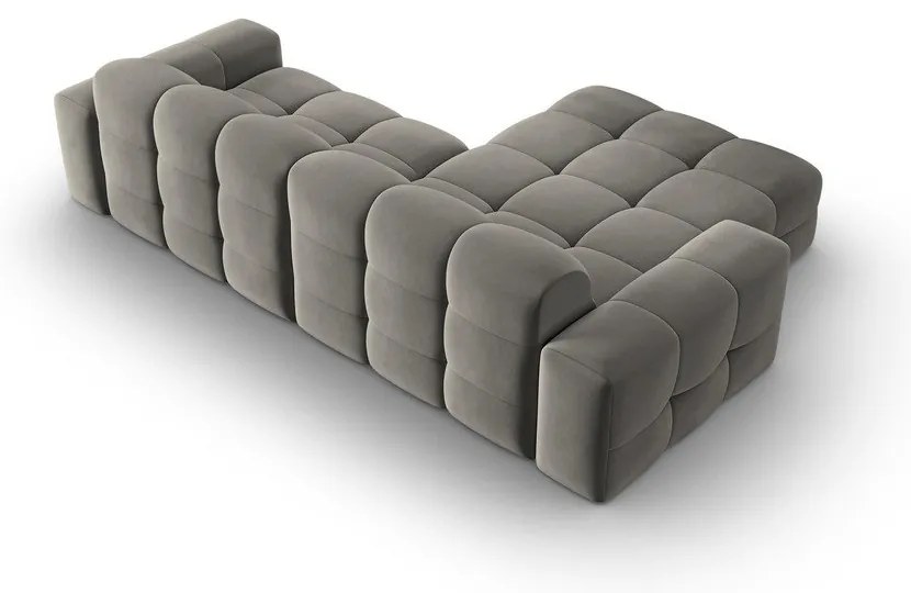 Sivá zamatová rohová pohovka (ľavý roh) Kendal - Micadoni Home