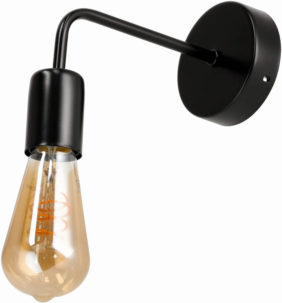 BERGE Nástenné svietidlo LED LOFT E27 BLACK