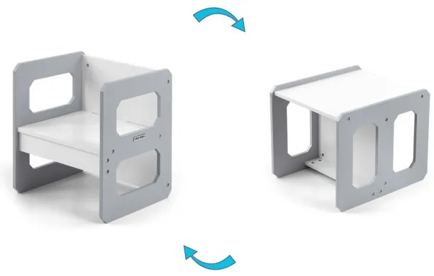 Detský stôl Stella 3v1 sivý so stoličkou