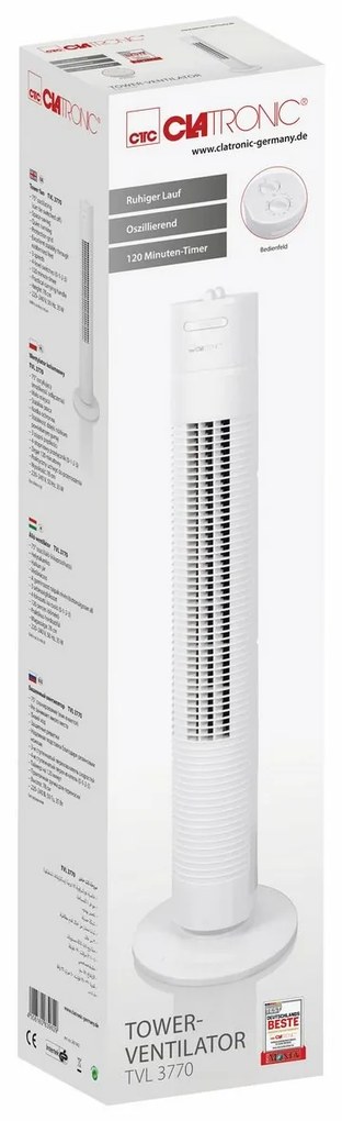 Clatronic TVL 3770 stĺpový ventilátor, biela
