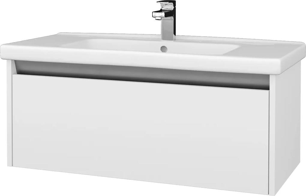 Dřevojas - Kúpeľňová skriňa BONO SZZ 100 (umývadlo Harmonia) - N01 Bílá lesk / N01 Bílá lesk (204211)